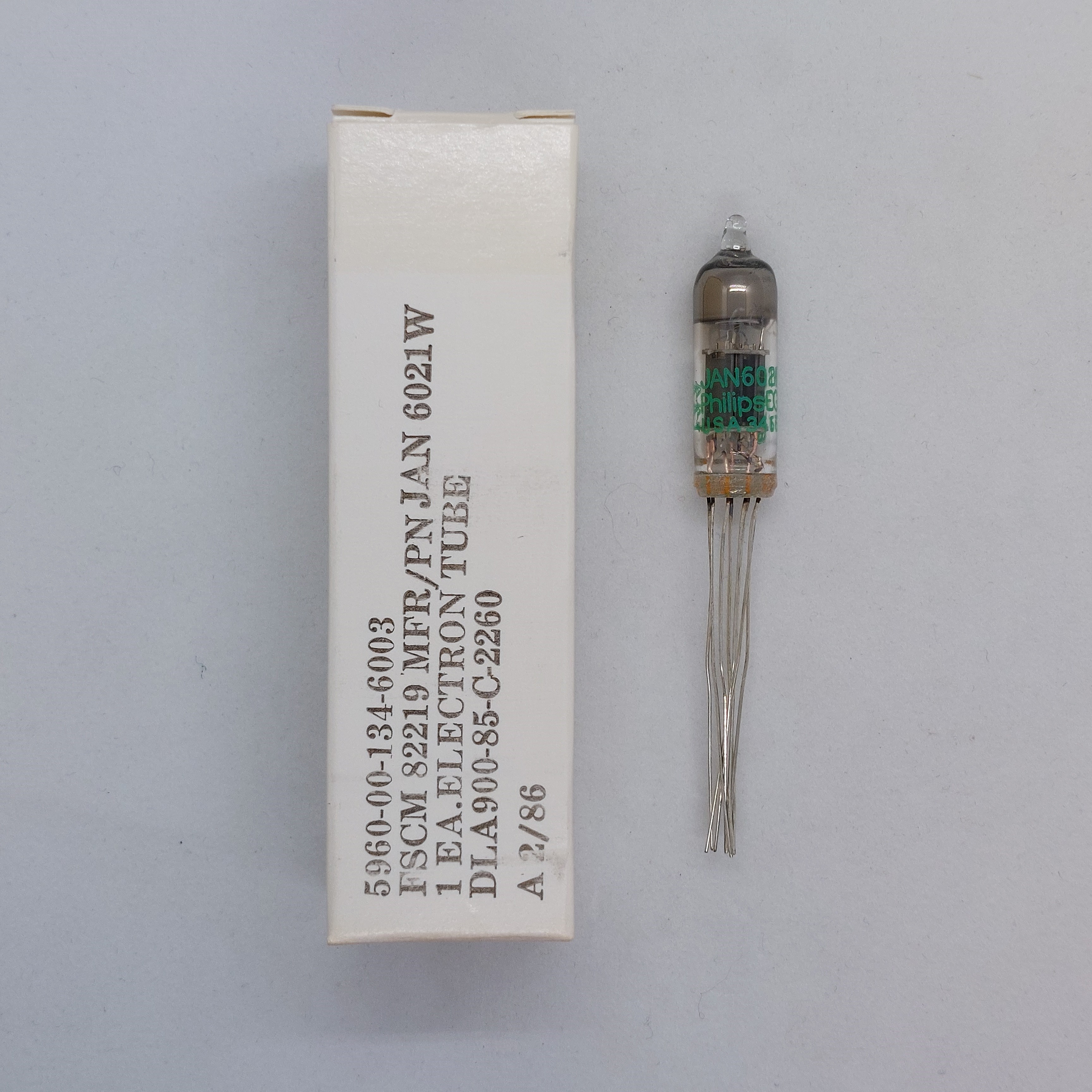 6021W ECC70 CV3986 JAN PHILIPS ECG NOS BOXED VALVE TUBE